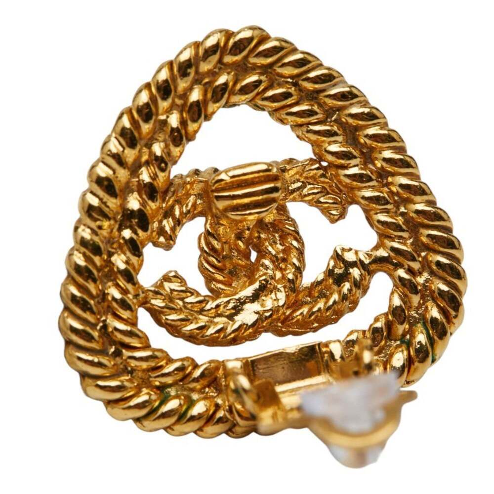 CHANEL Gold Logo Earrings - Picture 5 of 7